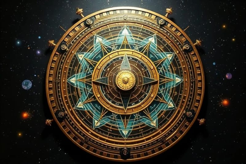Ancient astrolabe with modern neural network patterns