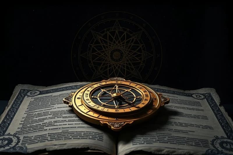 Astrolabe and ancient astrological texts