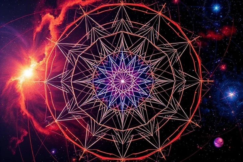 Abstract art of quantum consciousness and energetic patterns