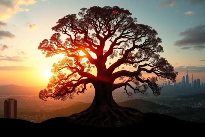 Árbol sagrado y sabiduría ancestral en el mundo moderno