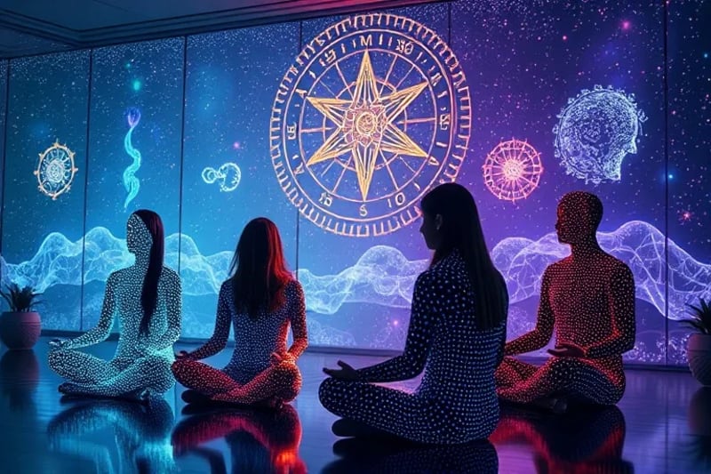 Meditating individuals using biofeedback technology