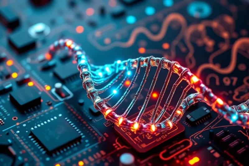 Representación digital de ADN y datos genéticos