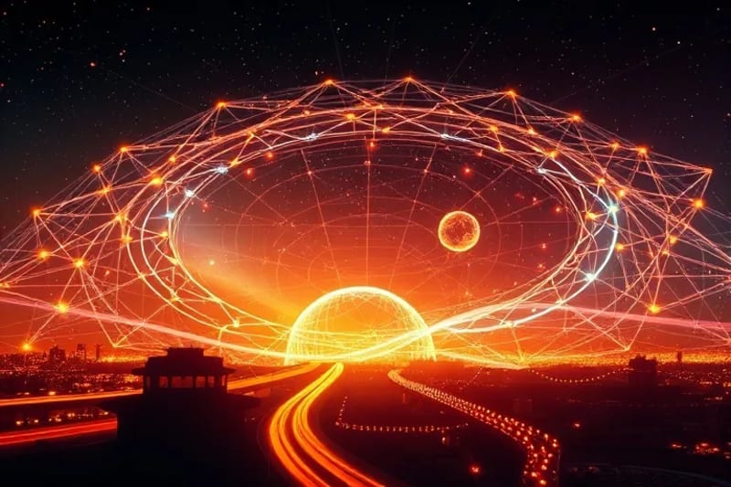 Patrones energéticos abstractos en una ciudad