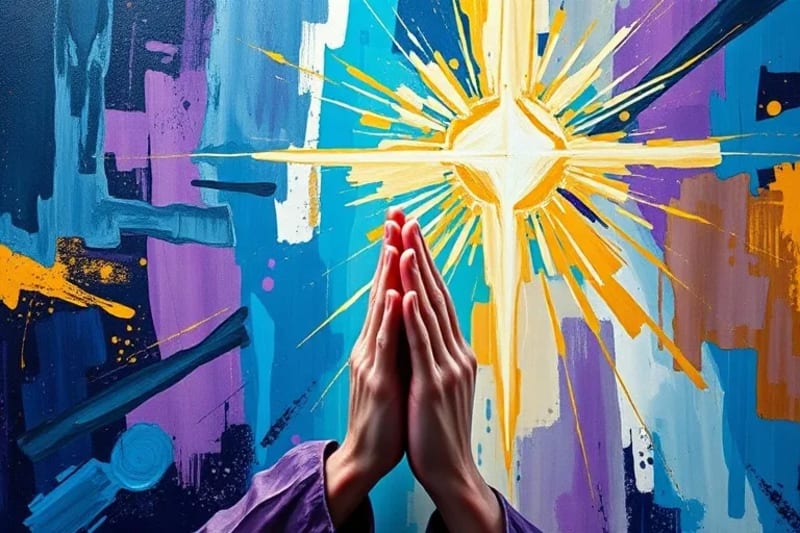Pintura abstracta que representa la interconexión de la energía y la conciencia en el universo