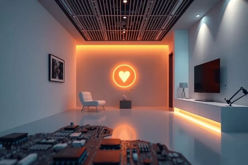 Smart home environment with adaptive lighting and biofeedback display