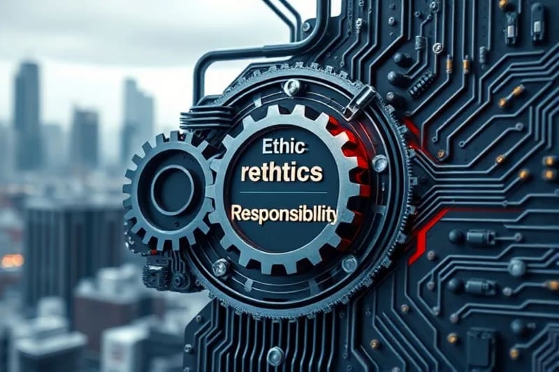 Interconnected gears symbolizing ethical integration into corporate structure