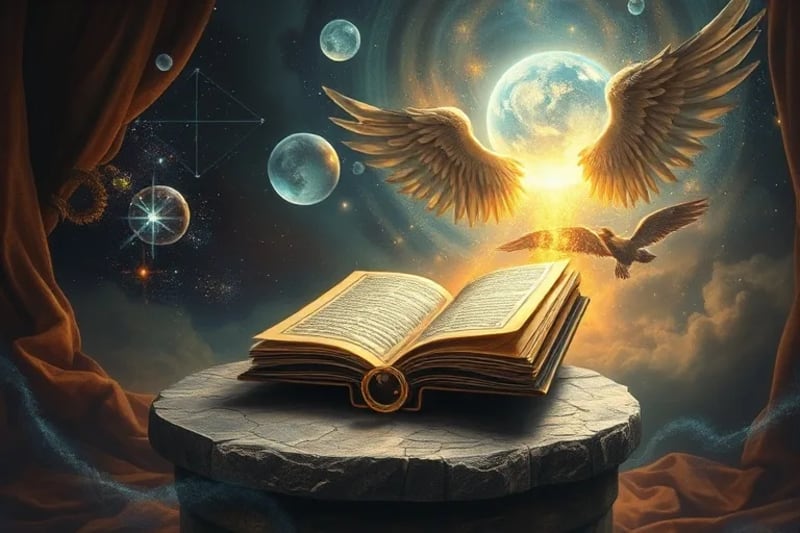 Herramientas Celestiales de la Creación Símbolos de la orquestación divina y sabiduría celestial
