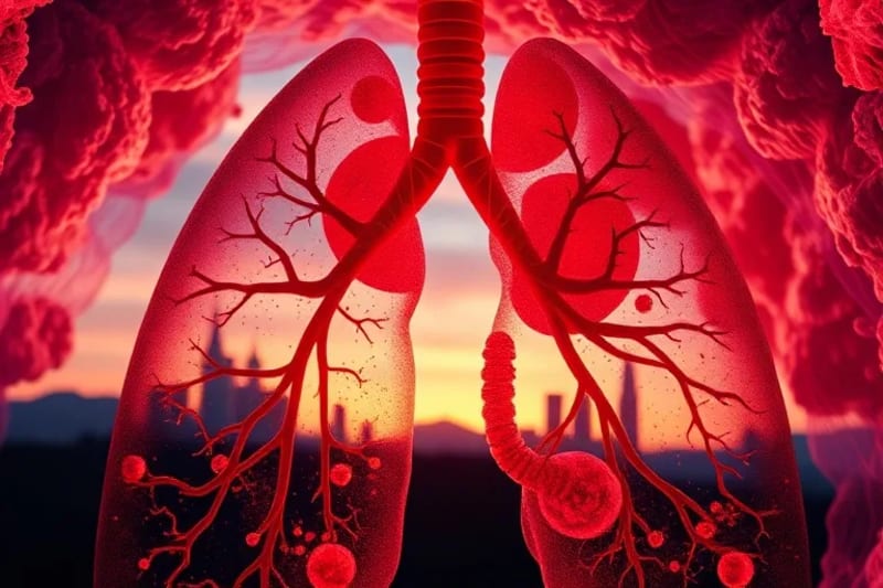 Microplásticos incrustados en tejido biológico