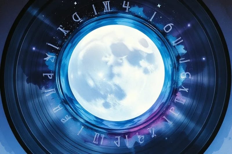 Abstract moon phases and calm colors