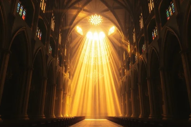 Luz divina abstracta con patrones energéticos espirituales