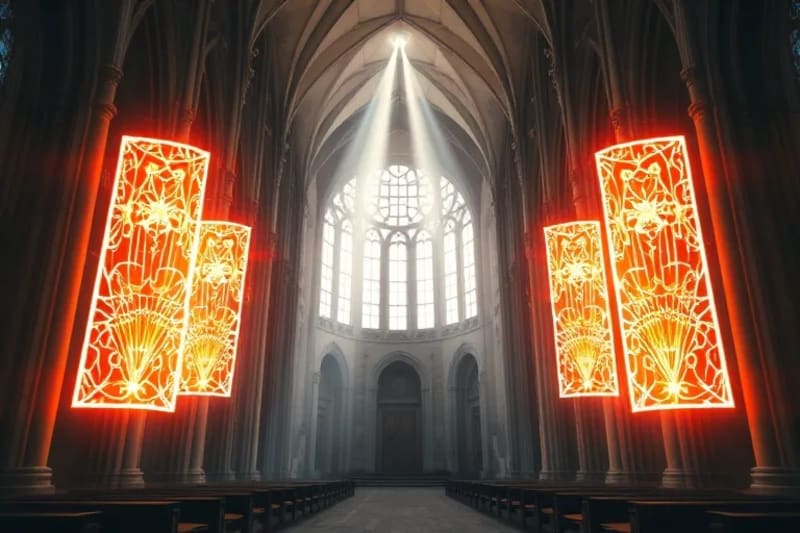 Escudos de luz protegiendo una ciudad moderna