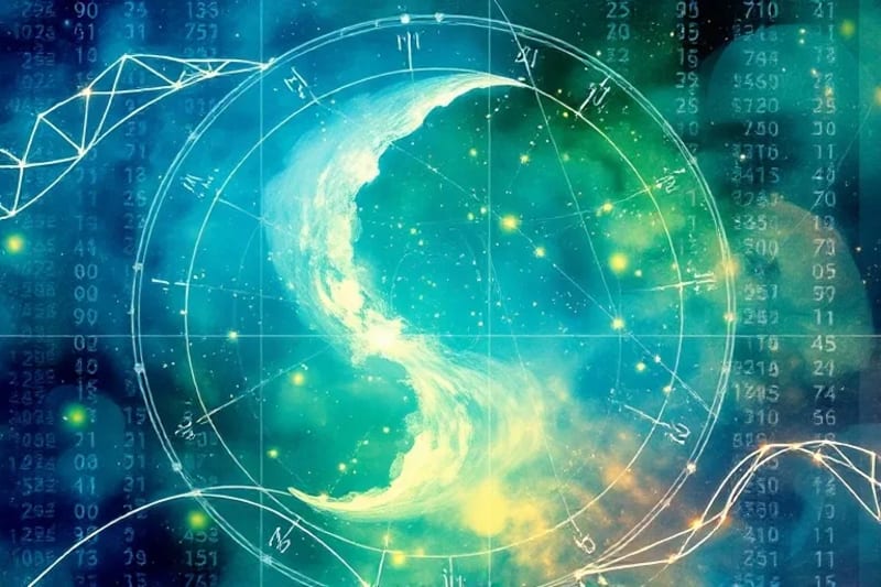 Pintura acuarela abstracta de energía y elementos digitales entrelazados
