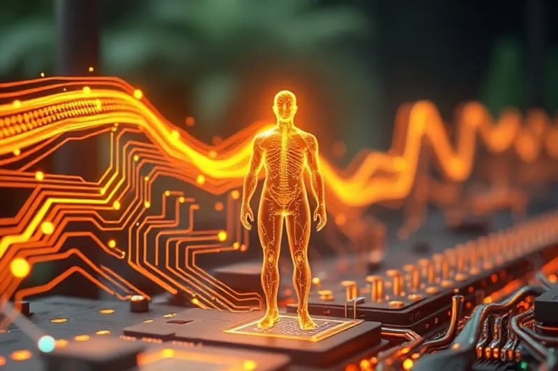 Abstract representation of advanced sleep tracking and optimization technologies