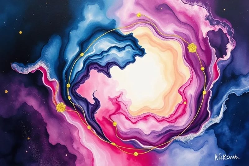 Pintura abstracta de la integración de la sombra y el despertar