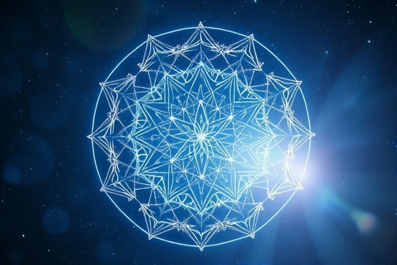 Abstract 3D render of geometric shapes in lunar light symbolizing inner harmony