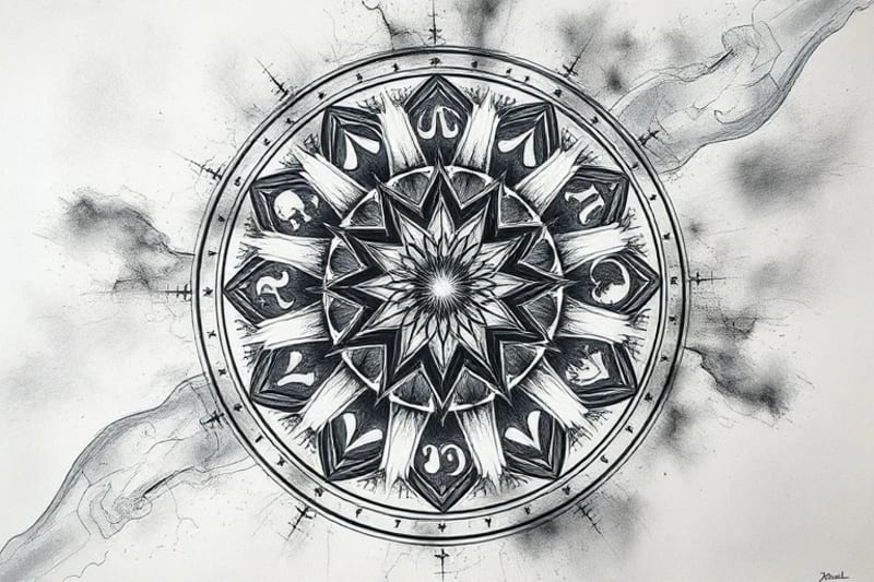 Abstract painting of energetic flow and geometric patterns, symbolizing consciousness expansion.