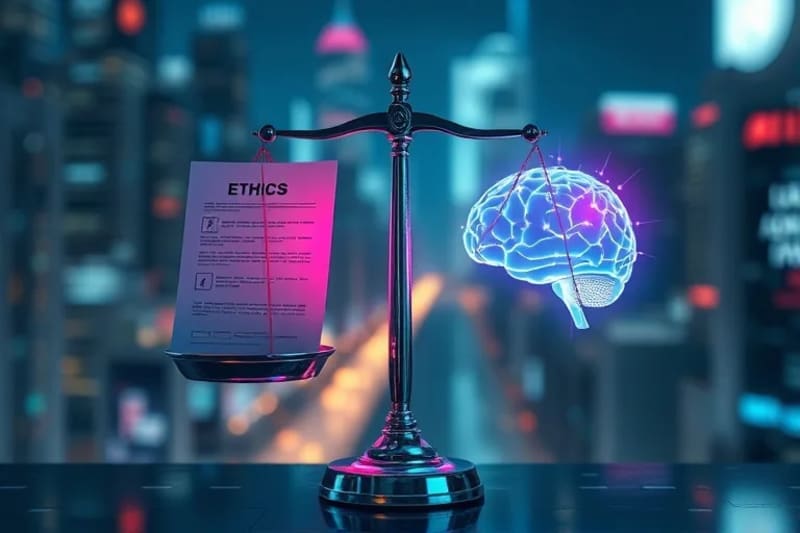 Conceptual scale balancing ethics and AI