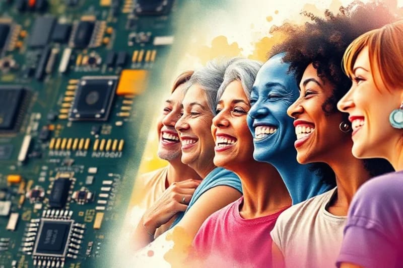 Grupo de personas riendo y conectando, simbolizando el impacto social y de bienestar del humor.