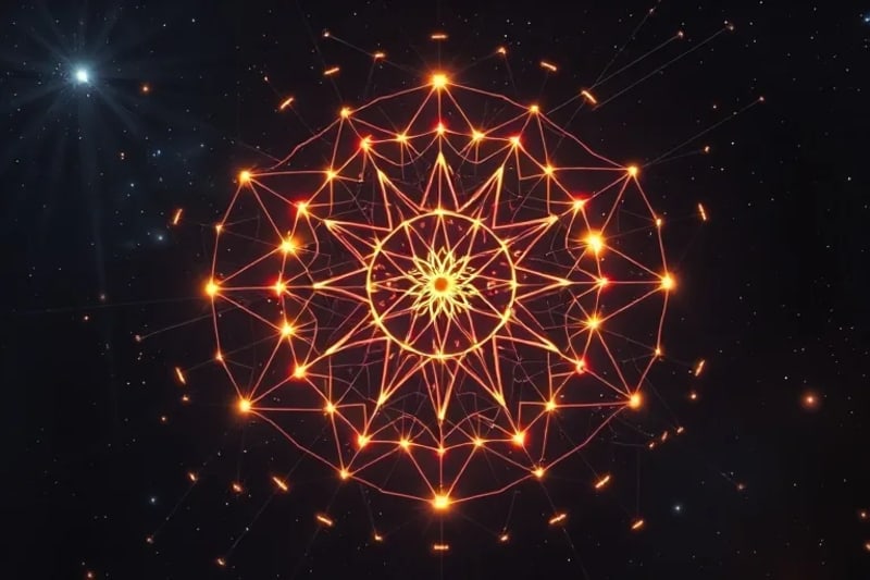 A stylized, glowing neural network where individual nodes are linked by pulsating lines of light, suggesting instantaneous communication across vast distances.