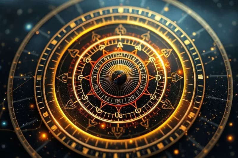 Mecanismo de reloj con engranajes planetarios y una esfera central brillante