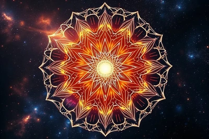 Abstract digital painting of vital energy flowing through interconnected luminous channels, with harmonious ripples.