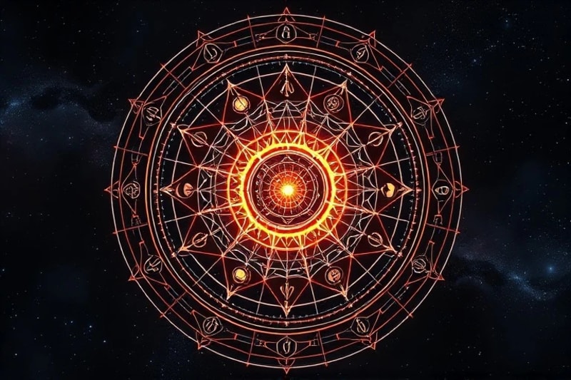 3D render of interconnected crystalline structures with a central glowing sphere, symbolizing the integrated self and harmonious archetypes