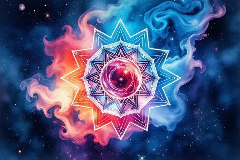 Abstract watercolor depicting fluid colors blending and separating, symbolizing energetic shifts and transitions during planetary phases.
