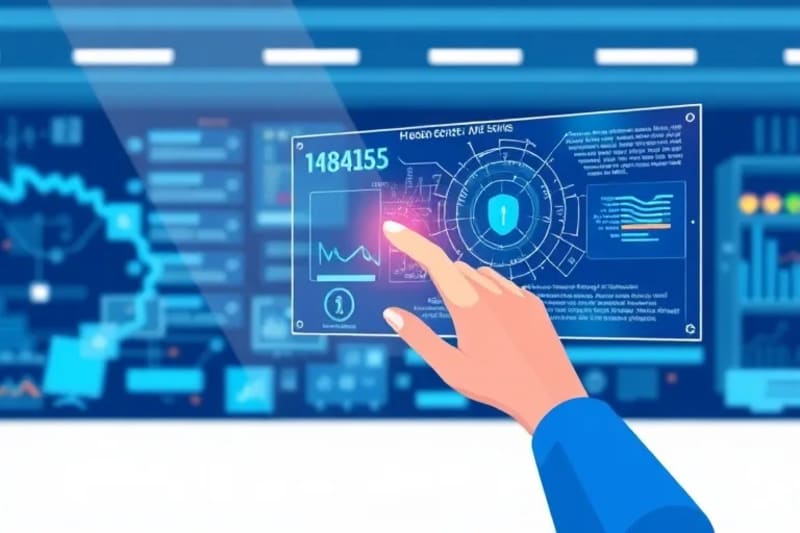 Interfaz futurista de investigación digital y ciberseguridad.