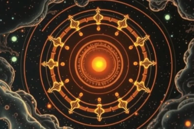 Magnified view of cells with energy rings