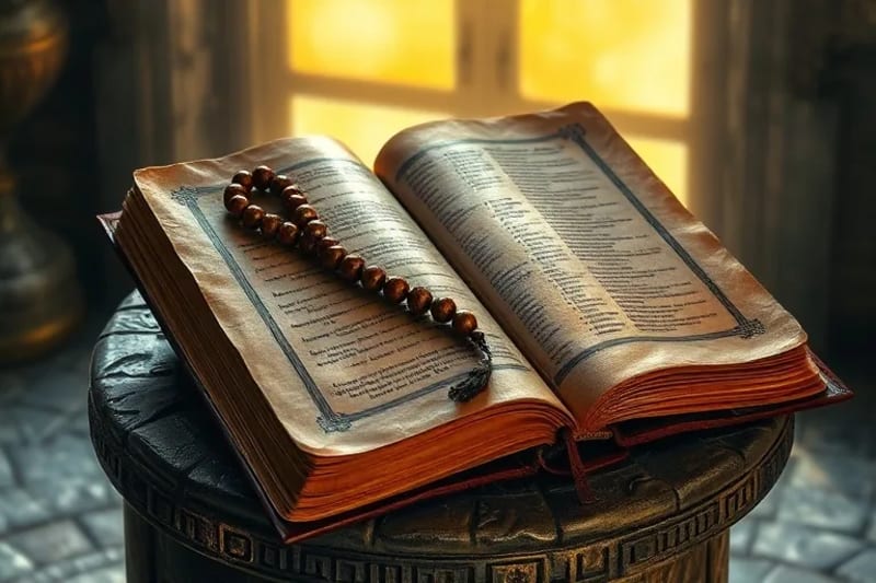 Detalle de un corazón resplandeciente con una corona de espinas y una llama, simbolizando el amor y el sacrificio de Cristo.