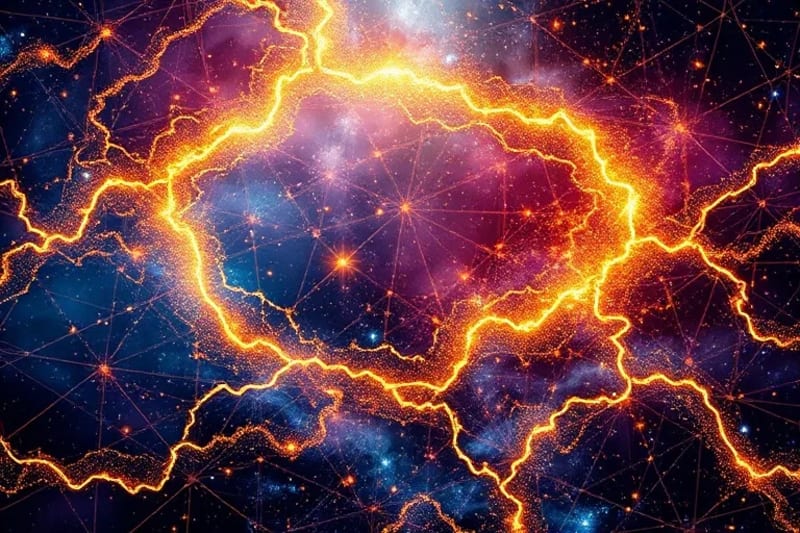 Flujo abstracto de energía divina y conexiones cósmicas
