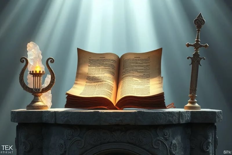 Objetos simbólicos celestiales y textos antiguos