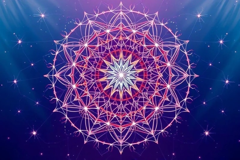 Luminous digital threads forming a complex network of global awareness