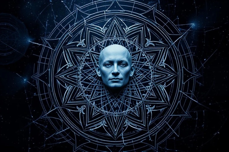 Fragmented mirror reflecting a distorted image, symbolizing the hidden aspects of the shadow self.