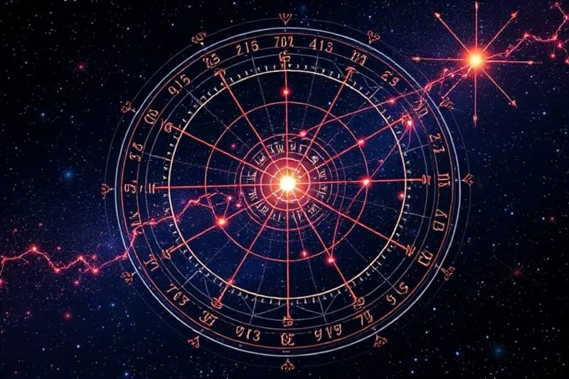 Representación estilizada de redes neuronales entrelazadas con polvo cósmico y cuerpos celestes, simbolizando la integración de la IA con la exploración astral.