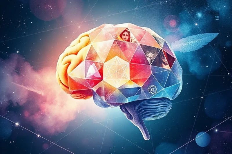 Watercolor depiction of the subconscious mind processing thoughts