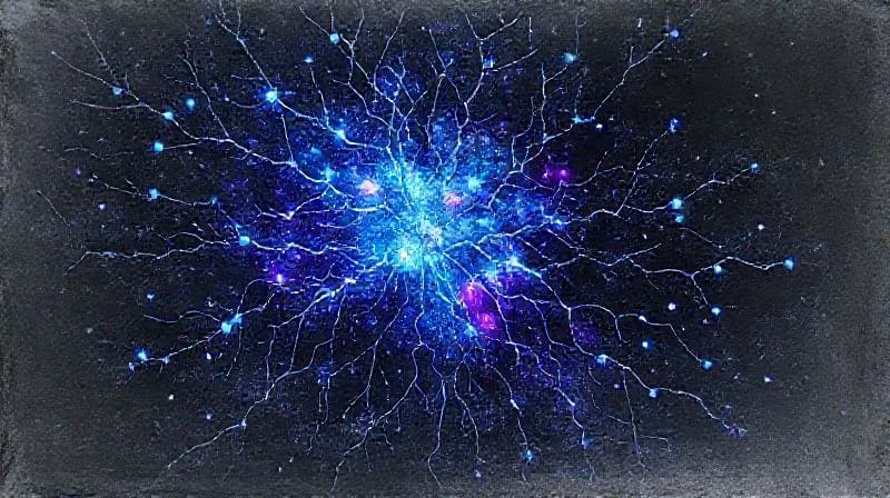 Red neuronal abstracta en espacio etéreo