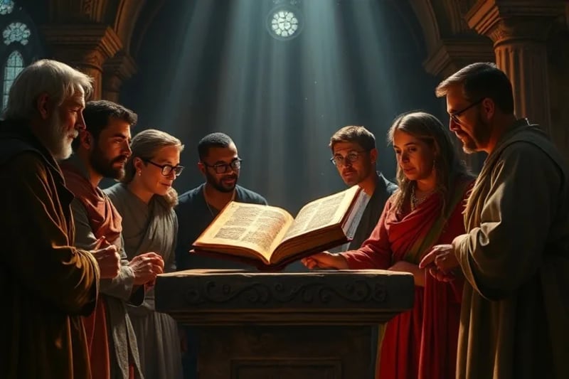 Relicario antiguo en un entorno de iglesia, con luz suave y velas