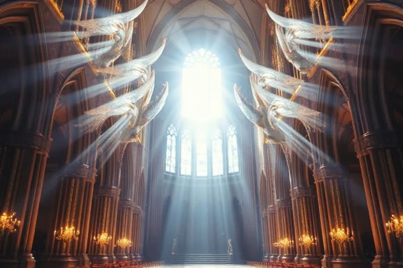 Patrones abstractos de luz y energía cósmica
