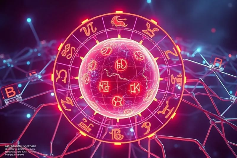 Complex neural network structure with glowing data streams, representing the intricate process of AI analysis and the abstract nature of dream interpretation.