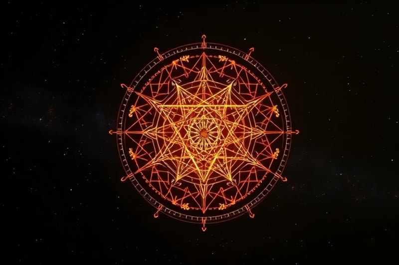 Holographic projection of various esoteric symbols in space