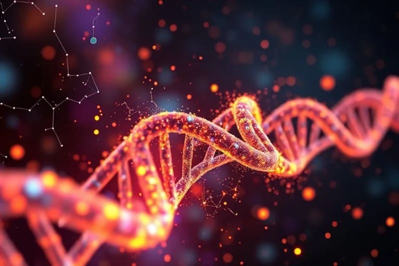Partículas cósmicas influenciando el ADN