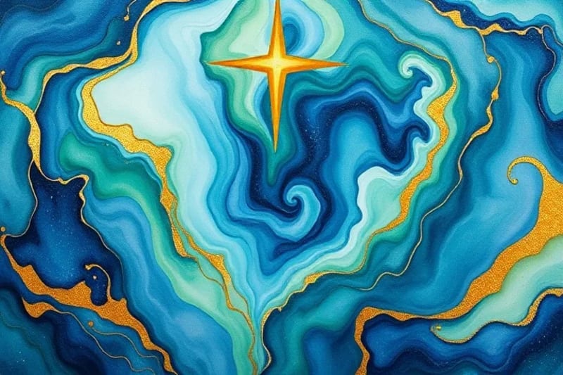 Pintura abstracta en acuarela con colores vibrantes que se transforman de tonos oscuros a claros, simbolizando la liberación.