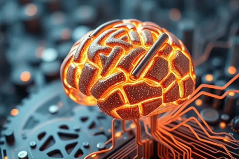 Escala digital equilibrando conceptos de autonomía y tecnología, representando la ética en neurotecnología.