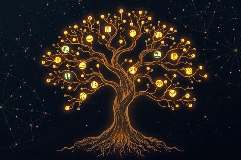 Árbol genealógico con elementos chinos