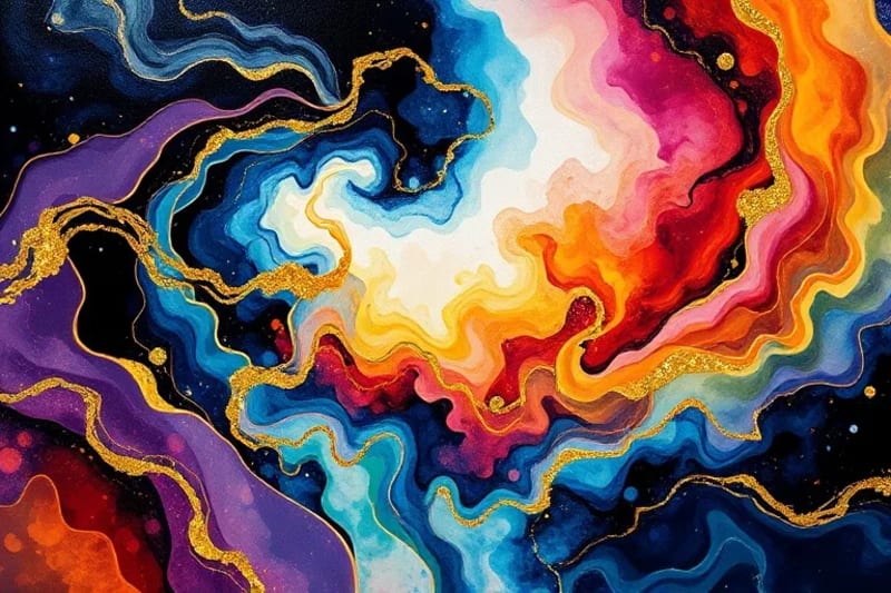 Arte digital de energías oscuras disolviéndose en luz brillante, con patrones geométricos ancestrales.