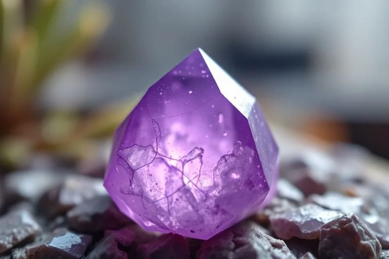 Close-up of a crystal radiating calm energy