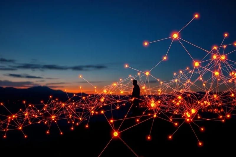 Redes neuronales abstractas representando la capacidad de sentir