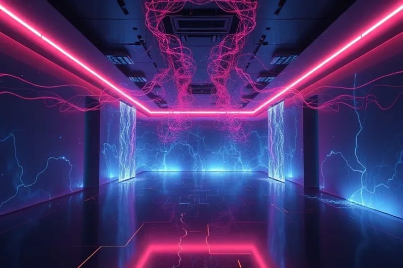 Representación conceptual de la mente humana interactuando con un entorno diseñado