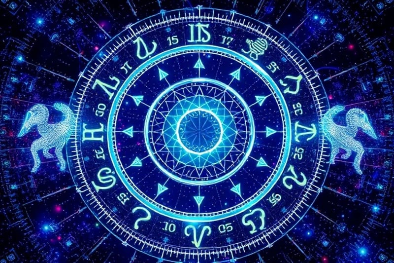 Inteligencia artificial analizando patrones energéticos con geometría sagrada